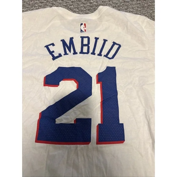 Nike NBA Philadelphia 76ers Joel Embiid #21 T-Shirt Jersey Men's Large NWT - Picture 3 of 7